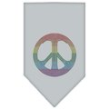 Unconditional Love Rainbow Peace Sign Rhinestone Bandana Grey Large UN849284